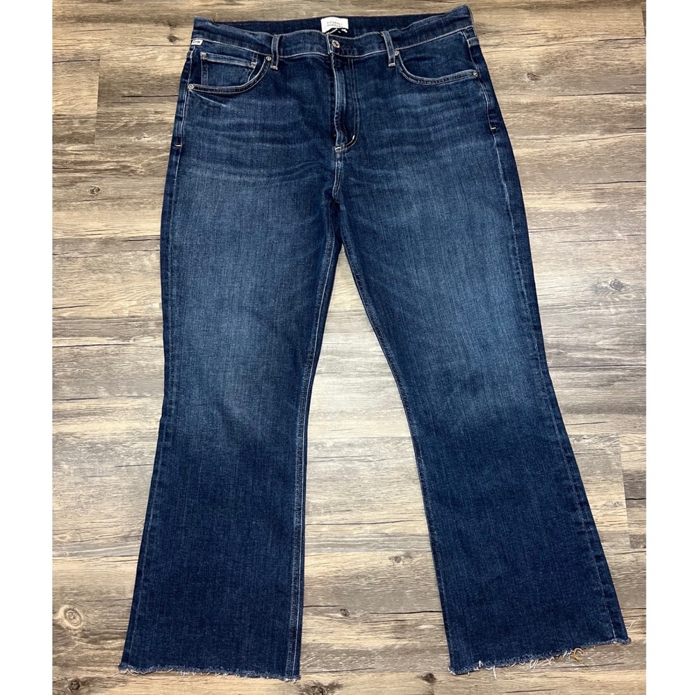 Citizens‎ of Humanity Isola Flare Jeans 32 High Rise Cropped Raw Hem Premium